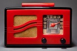 Motorola Catalin ”S-Grill” Radio 51x15 Rare Red + Black Art Deco Beauty